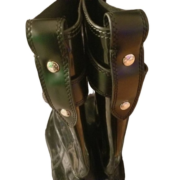 🖤🌧Coach🌧🖤 | HTF Size: 11 | Talia Tall Shiny Black Rain Boots | Gold Turnlock - Picture 5 of 12